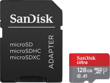 Karta pamięci SanDisk Ultra microSDXC 128GB+SD adapter, 140MB/s, A1 Class 10 UHS-I