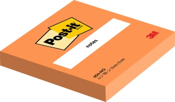 Karteczki samoprzylepne Post-it 654N, 76x76mm, 100 karteczek, pomarańczowy neonowy