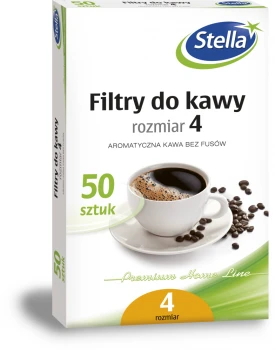 Filtry do kawy Stella, rozmiar 4, 50 sztuk, brązowy