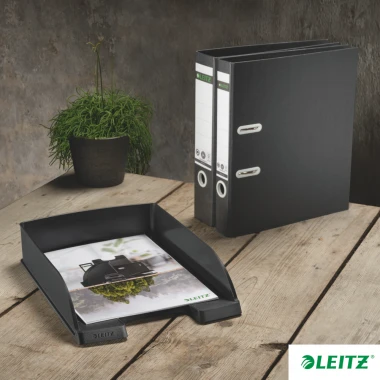 Półka na dokumenty Leitz Recycle, A4, plastikowa, czarny