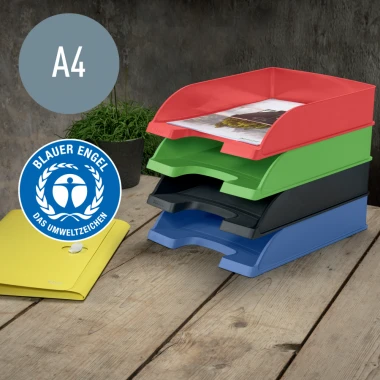 Półka na dokumenty Leitz Recycle, A4, plastikowa, niebieski