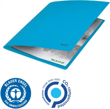 Skoroszyt kartonowy Leitz Recycle, A4, do 250 kartek, 275g/m2, niebieski