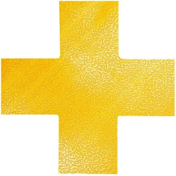 Naklejka podłogowa/znacznik Durable, kształt „Krzyż”, 150x150mm, 10 sztuk, żółty