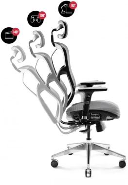 Fotel ergonomiczny Diablo Basic, czarno-szary