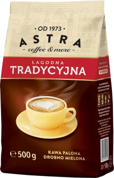 Kawa mielona Astra Łagodna Tradycyjna, drobno mielona, 500g