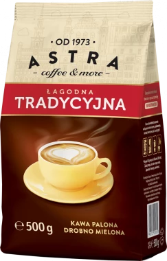 Kawa mielona Astra Łagodna Tradycyjna, drobno mielona, 500g