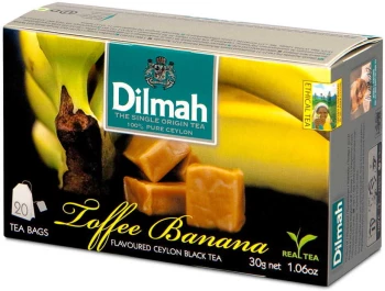 Herbata czarna aromatyzowana Dilmah Toffee Banana, toffi i banan, 20 sztuk x 1.5g