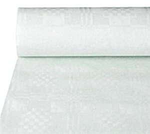 Obrus papierowy w rolce Papstar, z wytłoczeniem damaszkowym, 1.2x10m, biały