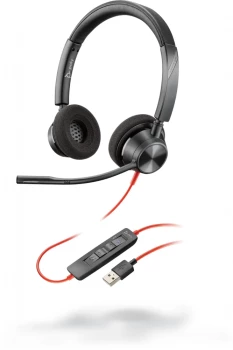 Słuchawki przewodowe Plantronics Blackwire 3320-M USB-A, Hi-Fi, z mikrofonem, czarny