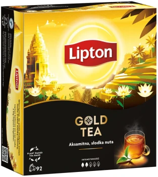 Herbata czarna aromatyzowana w torebkach Lipton Gold Tea, 92 sztuki x 1.5g