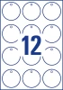 Zawieszki foliowe Avery Zweckform, wodoodporne, 60mm, okrągłe, 10 arkuszy, biały