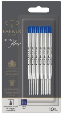Wkład do długopisu Parker Quinkflow, M, 10 sztuk, niebieski