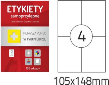 Etykiety uniwersalne Dalpo Memo Label, 105x148mm, 100 arkuszy, biały