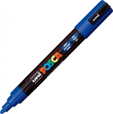 Marker z farbą plakatową Posca PC-5M, okrągła, niebieski