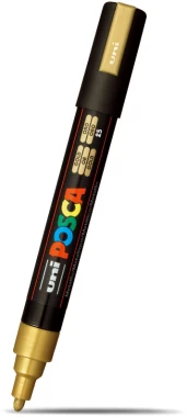 Marker z farbą plakatową Uni Posca PC-5M, okrągła, złoty