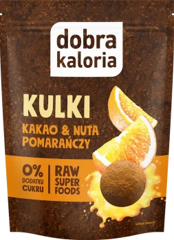 Kulki kakaowe dobra kaloria, kakao i nuta pomarańczy, bez cukru, 65g