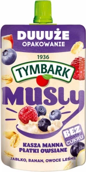 Mus Tymbark Musly kasza manna i płatki owsiane, owoce leśne, bez cukru, 170g