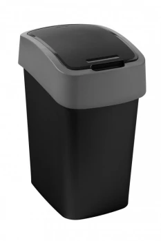 Kosz na śmieci Curver Flip Bin, 9l, czarno-srebrny