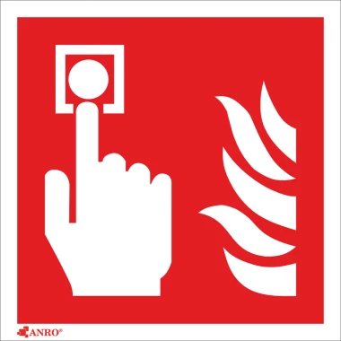 Alarm pożarowy - znak przeciwpożarowy ppoż foto, 10x10cm
