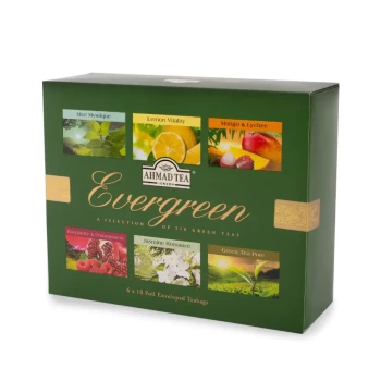 Zestaw herbat zielonych w kopertach Ahmad Tea Evergreen, 6 smaków, 60 sztuk x 2g