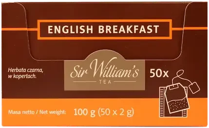 Herbata czarna w kopertach Sir William’s English Breakfast, 50 sztuk x 2g