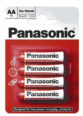 Bateria cynkowo-węglowa Panasonic, 1.5V, AA/R6, 4 sztuki