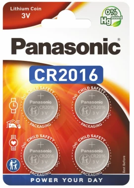 Bateria litowa Panasonic, 3V, CR2016, 4 sztuki