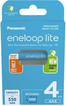 Akumulator Panasonic Eneloop Lite, AAA, 550 mAh, 4 sztuki