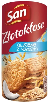 Ciastka San Złotokłose, owsiane z kokosem, 215g