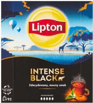 Herbata czarna w torebkach Lipton Intense Black, 92 sztuki x 2.3g