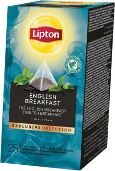 Herbata czarna w piramidkach Lipton English Breakfast, 25 sztuk x 2g