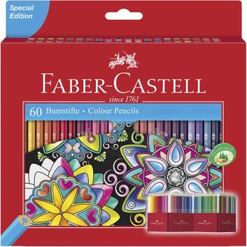 Kredki ołówkowe Faber Castell Zamek, sześciokątne, 60 sztuk, mix kolorów