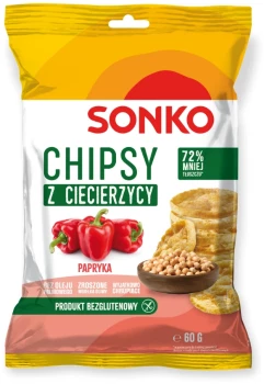 Chipsy z ciecierzycy Sonko, paprykowy, 60g