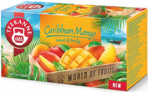 Herbata owocowa w torebkach Teekanne World of Fruits Caribbean Mango, mango, 20 sztuk x 2.25g