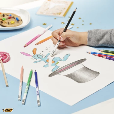 Kredki ołówkowe BIC Kids Evolution Illusion, wymazywalne, 24 sztuki, mix kolorów