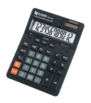 Kalkulator biurowy Eleven SDC-444S, 12 cyfr, czarny
