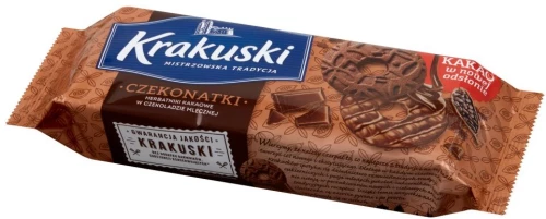 Herbatniki Krakuski Czekonatki, czekoladowy z czekoladą, 174g