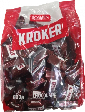Ciastka wafelki Roshen Kroker, pakowane pojedynczo, czekoladowy, 500g