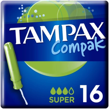 Tampony Tampax Compak Super, z aplikatorem, 16 sztuk
