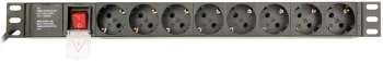 Listwa zasilająca rack (PDU) Gembird EG-PDU-014, 3m, 8 gniazd Schuko, wtyk Schuko, czarny