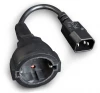Adapter zasilający Gembird PC-SFC14M-01, IEC320 C14/ SCHUKO (F), na kablu 15cm, czarny