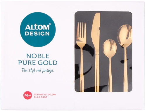 Komplet sztućców Altom Design Noble Pure Gold, 24 sztuki, złoty