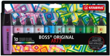 Zakreślacz Stabilo Boss Original Arty 70/10-2-20, w etui, ścięta, 10 sztuk, mix kolorów chłodnych