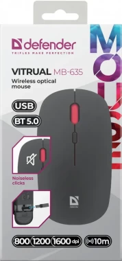 Mysz bezprzewodowa Defender Virtual MB-635, optyczna, czarny