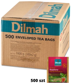 Herbata czarna aromatyzowana w kopertach Dilmah Raspberry, malina, 500 sztuk x 2g