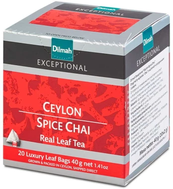Herbata czarna w piramidkach Dilmah Exceptional Ceylon Spice Chai, 20 sztuk x 2g