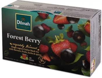 Herbata czarna aromatyzowana w torebkach Dilmah Forest Berry, owoce leśne, 20 sztuk x 1.5g