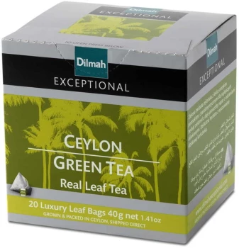 Herbata zielona w piramidkach Dilmah Exceptional Ceylon Green Tea, 20 sztuk x 2g