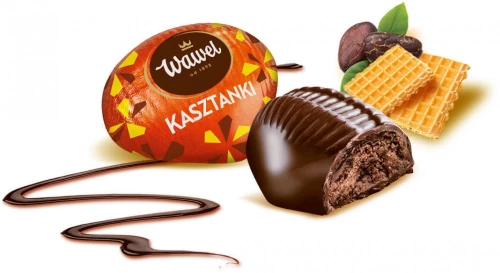 Bombonierka Wawel Kasztanki, kakaowy z wafelkami, 330g