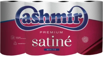 Papier toaletowy Cashmir Premium Satine, 3-warstwowy, 8 rolek, biały